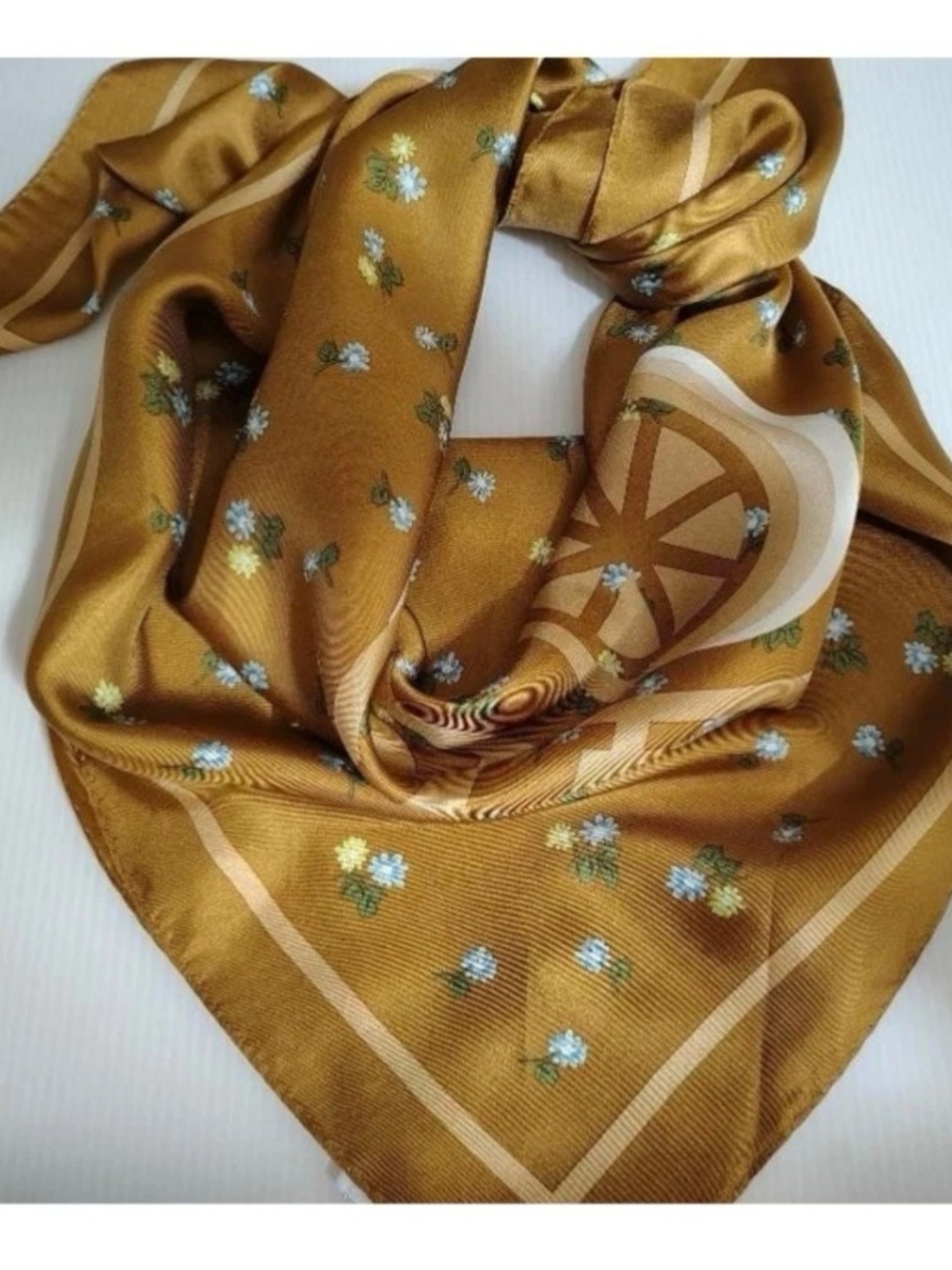 Coach Silk Floral Logo 30in Square Scarf